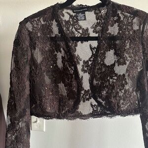 Beautiful brown BCBGMaxzria dress with short sequined jacket